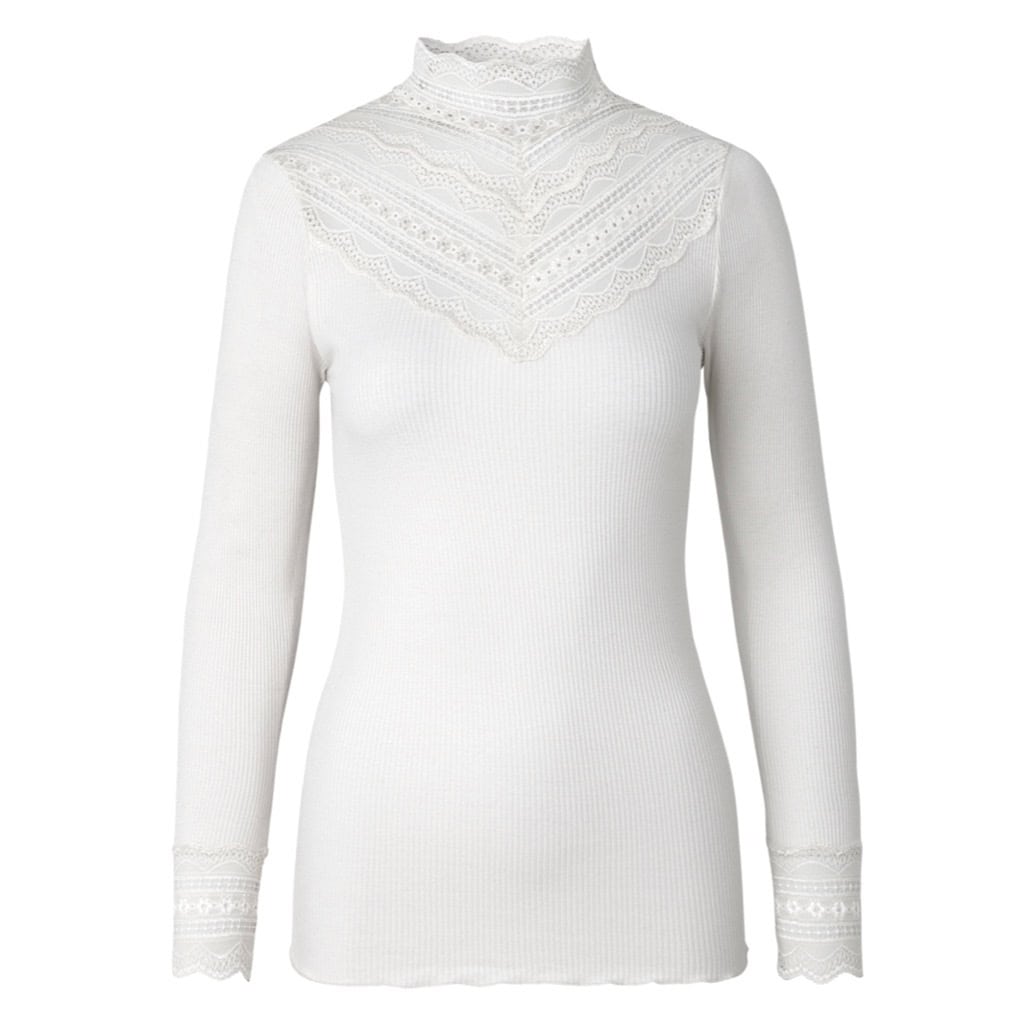 BLOUSE WITH LACE WHITE - ROSEMUNDE