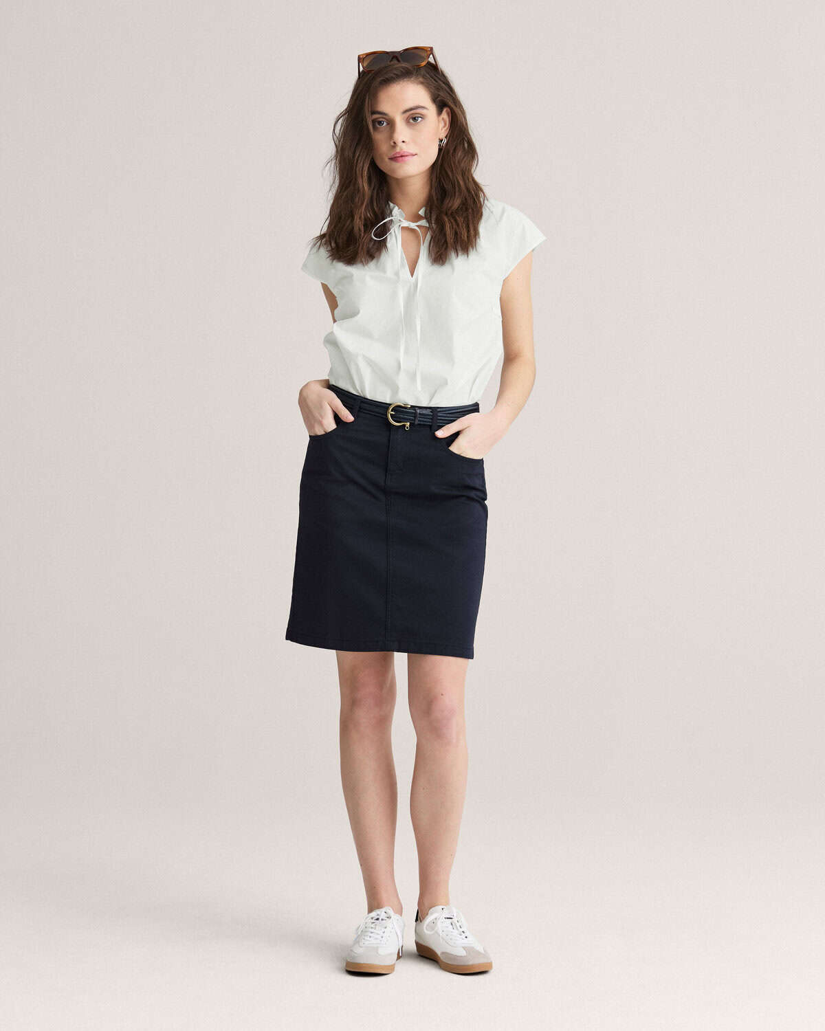 Chinos Skirt Navy - NEWHOUSE