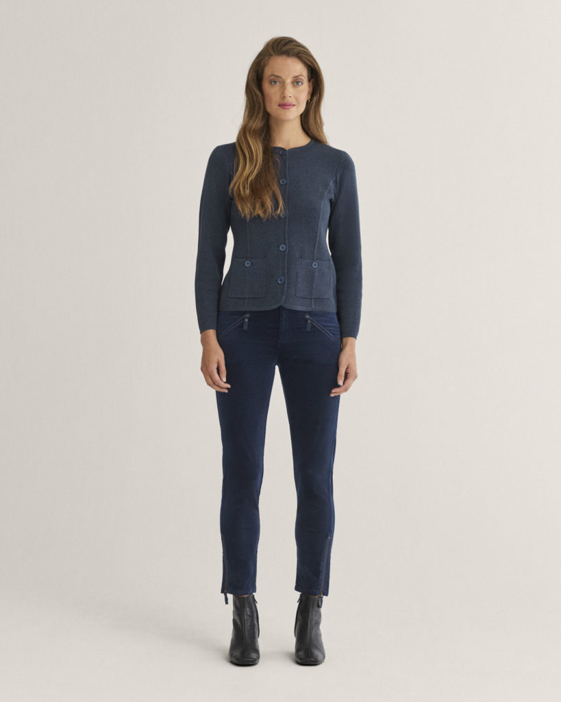 VELVET TROUSERS BLUE - NEWHOUSE