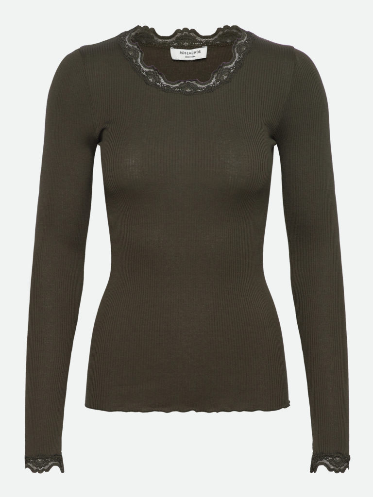 Babette Regular Lace T-shirt Forrest Night - ROSEMUNDE
