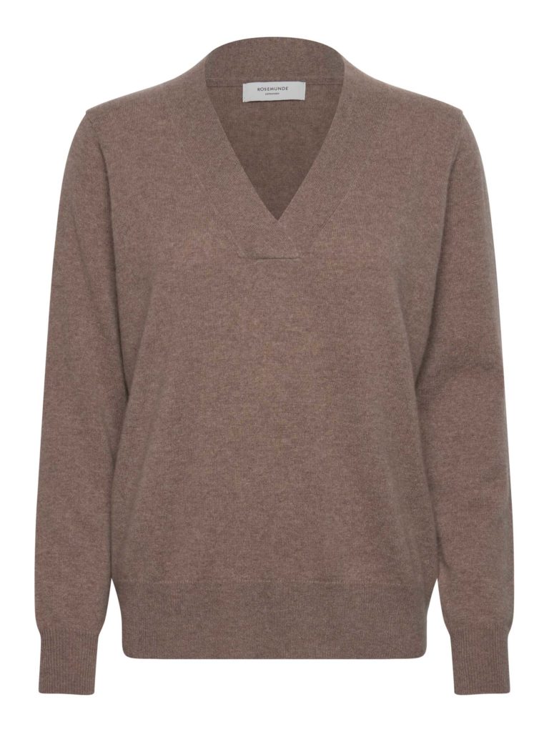Coco V-neck Silver mink melange - ROSEMUNDE