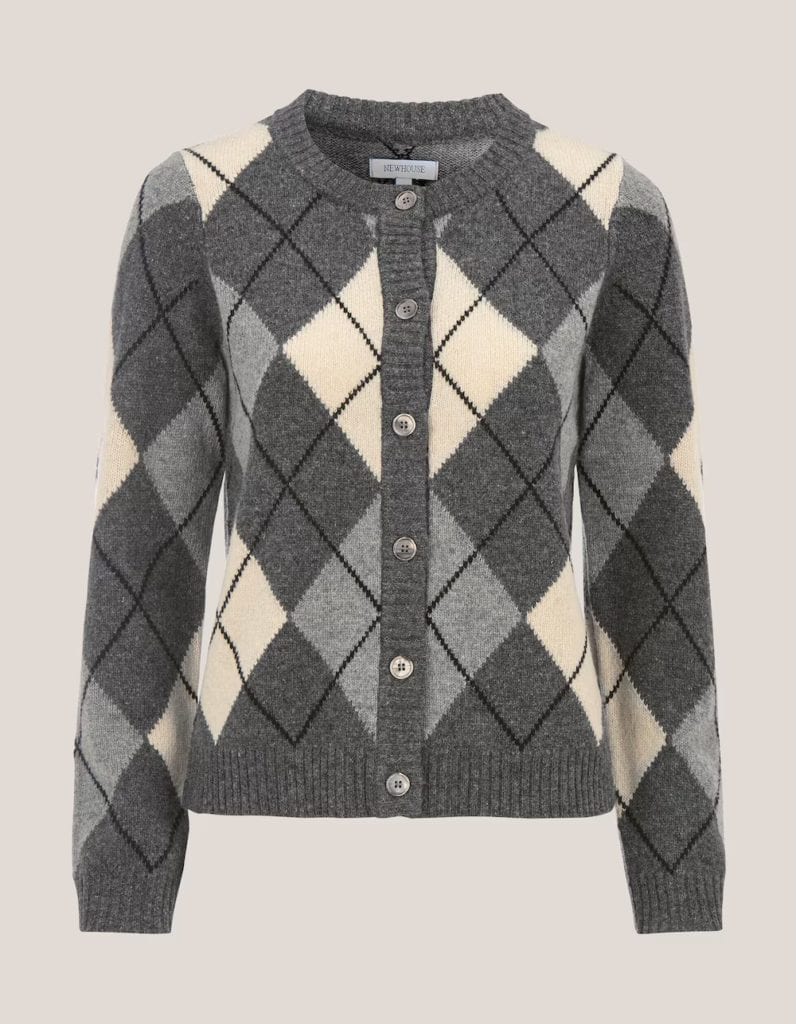 KHATIE ARGYLE CARDIGAN GRÅ - NEWHOUSE KHATIE ARGYLE CARDIGAN GRÅ - NEWHOUSE